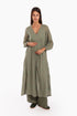 Long dress in printed cotton voile with pockets